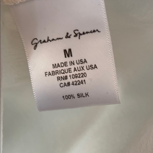 2/$20 Graham and Spencer cream silk t shirt - Picture 4 of 6